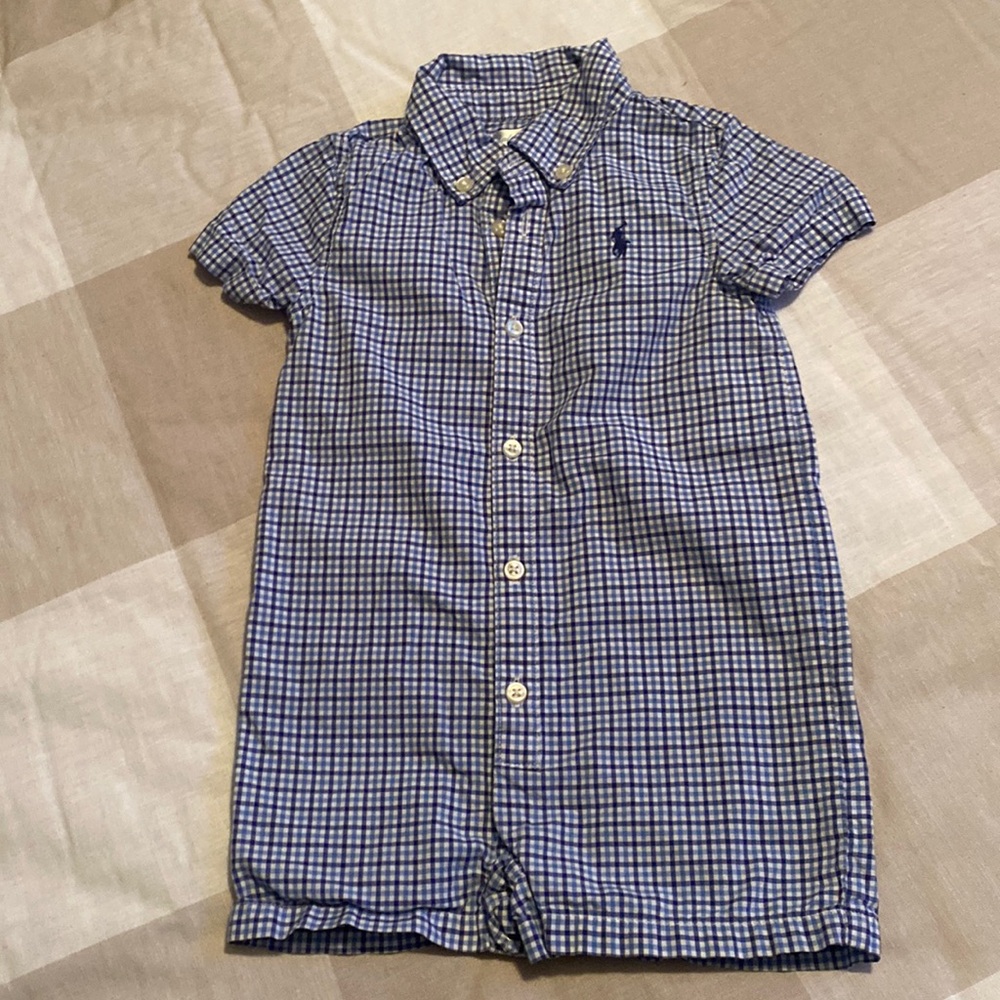 Ralph Lauren button down shortalls